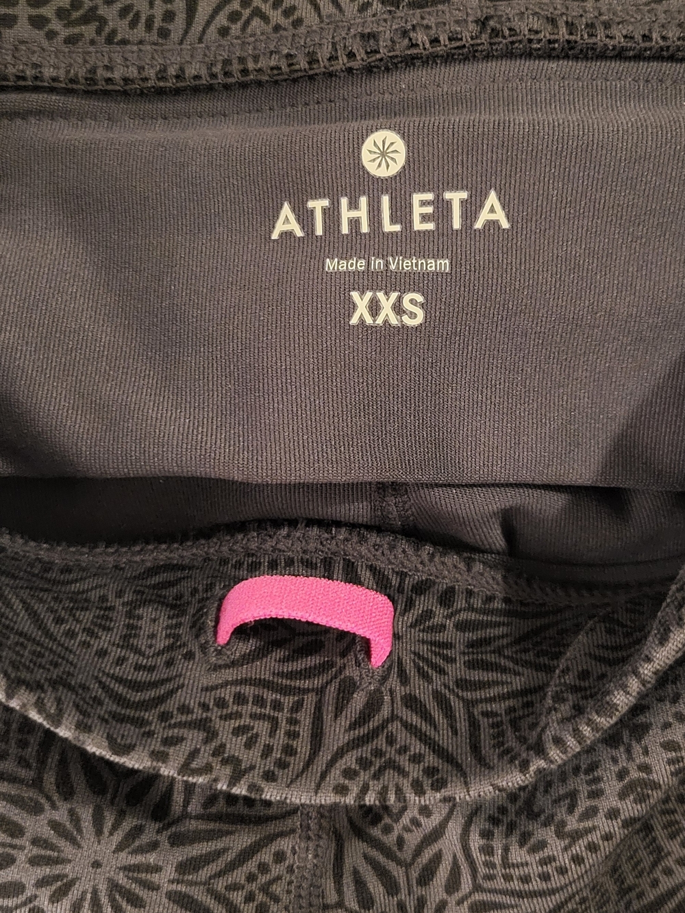 Athleta XXS Black Active Capri with reflective accent
